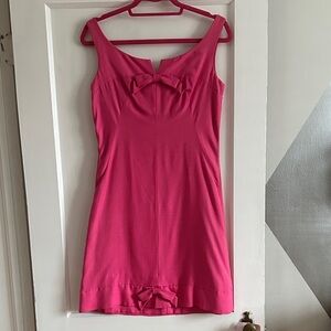 Vintage Pink Sleeveless Dress with Bow Detail